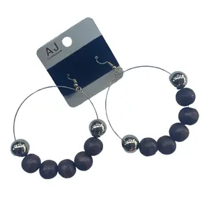 Gorgeous Light Weight Wood Beaded Earrings