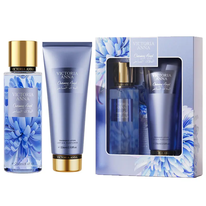 Charming Angel Series Body Care Gift Set - Hydrating Body Lotion & Fresh Floral Fruit Fragrance Mist for Dry Winter Skin, Multi-pack, Nature, Adults, Combination, Anti-Perspiration, Brightening, Liquid