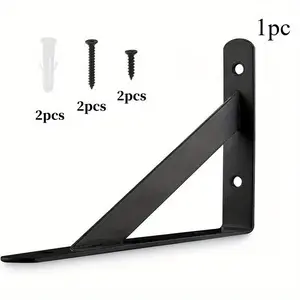 1 Set Shelf Brackets, Heavy Duty Wall L Brackets with 90 Degree Triangle, Mounting Screws Included, Sturdy Bracket
