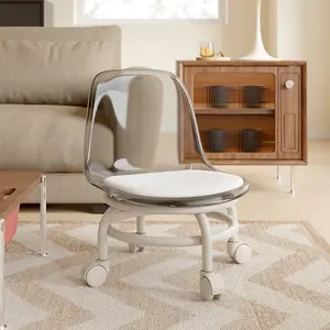 Rolling Pulley Stool with backrest, Rotating Stool Pulley Stools Chair, Swivel Chair, Small Roller Stools with Wheels, Comfortable Strong Elegant Suitable for Home, Office Or Garage