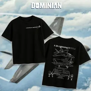 DOMINIAN F-35 Lightning II Blueprint T-Shirt/Hoodie Vintage Lockheed Martin Graphic Tee Military Enthusiast Streetwear Clothing Gift for Men Breathable Printing