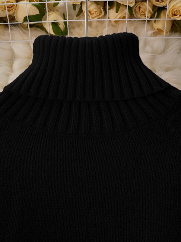 Women's Fitted Long Sleeve High Neck Sweater Knitwear, Casual Style Earth Tone Pullover, Perfect for Fall & Winter, Single Wear or Layering