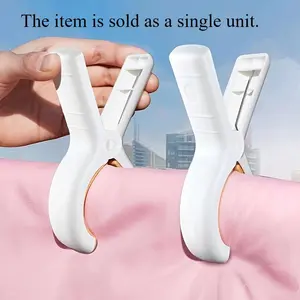 1pc Heavy-Duty Plastic Beach Towel Clips, Secure Grip for Laundry & Bedding-Indoor/Outdoor Use, Clothes Pins, Sheet Grippers Straps
