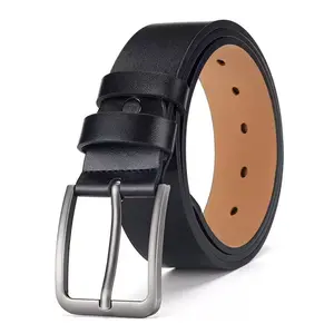 2026 New Model Men's Leather Belt with Stitched Clasp Waist Belt