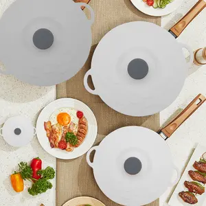 5 Pack Silicone Lids for Bowl,  5 Sizes Reusable Heat Resistant Suction Lids Fits, Bowls, Plates, Pots, Pans, Skillets, Stove Top, Cups, Microwave Splatter Cover, Versatile Kitchen Pot Cover , Reusable Suction Seal Covers, Oven, Fridge Dishwasher Safe