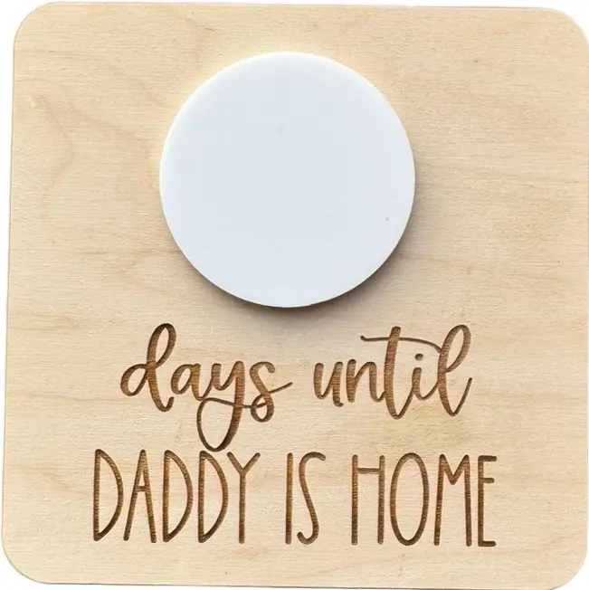 Days Until Daddy Is Home Countdown Calendar, Acrylic Print Decor, Hanging Ornament for Christmas Occasion (Festive Decoration Advent Calendar Home Supply)