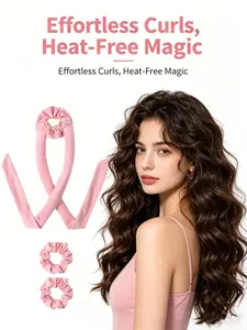 No Heat Curling Iron Set for Women, Long Hair Curler with Overnight Curling Bag, Heatless Hair Curlers, Beautiful Gift Idea, Amazing Curling Kit heatless curls rods Haircare