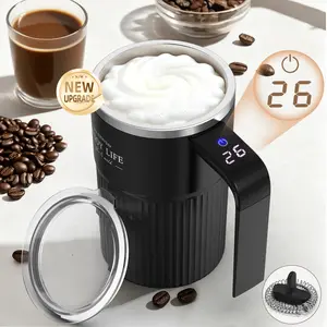 Upgraded Milk Frother/Coffee Stirring Cup, Smart Temperature Measurement, USB Rechargeable Automatic Stirring Cup, Suitable for Coffee, Milk Froth, Hot Cocoa, Matcha, Gift