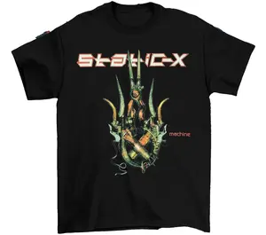 Static X Band Machine Heavy Cotton Black All Size T Shirt For Men, Graphic tees, Streetwear, Men gifts, Short sleeve, cotton, Top, Menswear