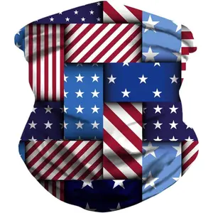 USA Flag Printed Seamless Bandana Rave Dust Wind Sun Protection Face Mask Headband Neck Balaclava