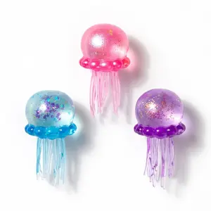 Cute Jellyfish Squishy Toy, Super Soft Glitter Fidget Toy, Satisfying Squeeze Sensory Toy, Fun Stress Relief Desk Toy, Easter Basket Stuffers & Gift Ideas