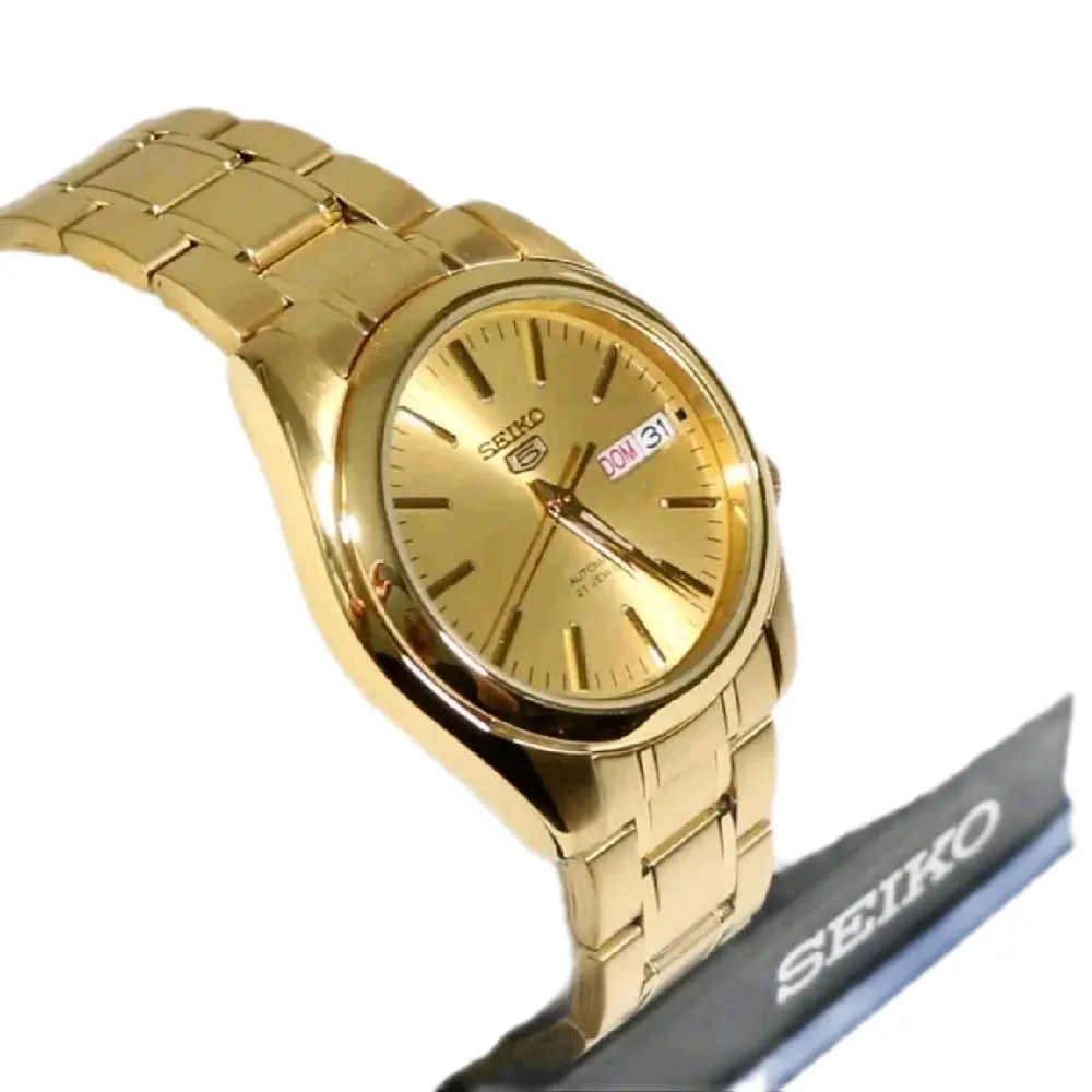 Brand New Seiko 5 All Gold Automatic stainless steel Watch men's s classic Watch SNKL48K1