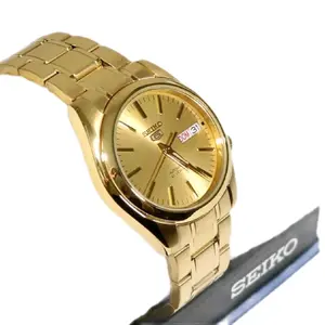 Brand New Seiko 5 All Gold Automatic stainless steel Watch men's s classic Watch SNKL48K1