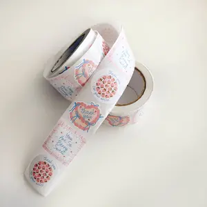 Thank You Sticker Rolls | 2" Matte | Strawberry Aesthetic