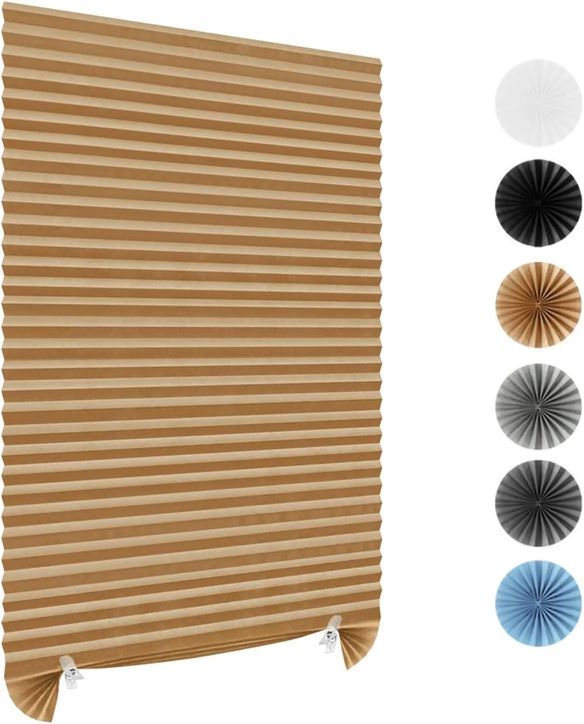 Pleated Window Shades,Temporary Window Blinds Cordless Light Filtering Pleated Fabric Shade Room Darkening Shades for Office,Living Room,Bedroom - 35 x 71 Inch (Fits Windows 19-36 inch)