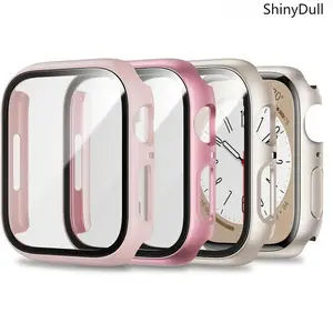 2-in-1 Apple Watch Case Kit – 3-Pack Ultra-Thin Tempered Glass Protector for Series 1-9, SE & Ultra