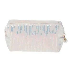 VOCOSTE 1pc Women's Durable Fashionable Sequin Makeup Bag for Business Travel