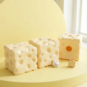 7cm Square Ultra-Thin Cheese Ball Stress Relief Toy, Tpr Shell, No Filling, DIY Cheese Skin, Birthday/halloween Gift, Teenager Relaxation Gift