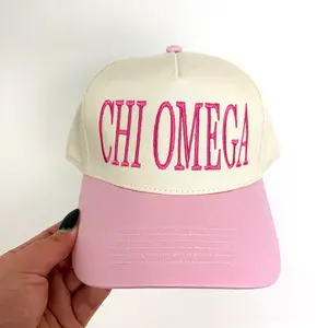 Chi Omega Vintage Embroidered Hat – Two Toned Hat