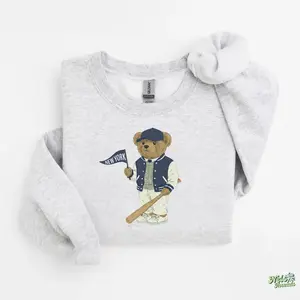 New York Baseball Graphic Sweatshirt, City Pride Baseball Game Day Pullover Hoodie For Men & Women