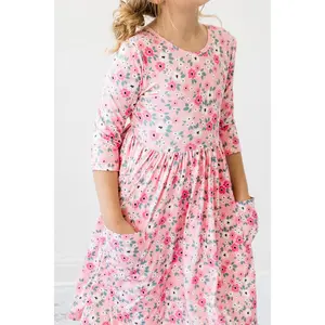 Azalea 3/4 Sleeve Pocket Twirl Dress