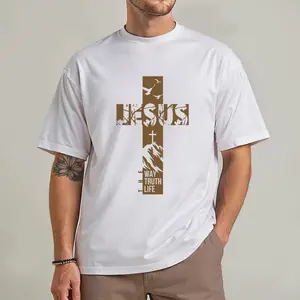 Christian Cross Faith Graphic Shirt, Religious Jesus Believer Inspirational Tee, Men Christian Apparel, Bible Faith Worship Top, Spiritual Gift for Men, Trendy Christian Graphic Tee, Unisex Gildan Cotton Shirt