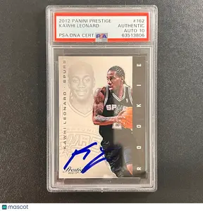 2012 Panini Prestige #162 Kawhi Leonard Signed Rookie Card Auto 10 PSA Slabbed S