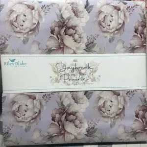 10 inch squares pre-cuts by Rylee Blake design day break on the prairie floral purple