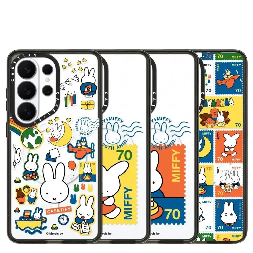 CASETiFY Miffy Rabbit Cartoon Series Magnetic Shockproof Casing - Drop-Proof Protection Cover for Samsung Galaxy S23,S24,S25,S26+ Ultra Plus Mobile Phone Accessories