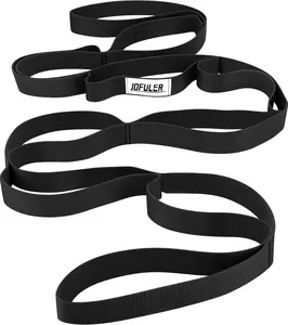 Stretching Strap for Physical Therapy and Home Rehab, 10 Loops Non-Elastic Yoga Strap for Hamstring, Calf and Back Stretching, Mobility, Exercise, Pilates, Flexibility
