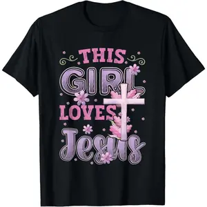 This Girl Loves Jesus Cute Christian Girl Jesus T-Shirt for Women and Men