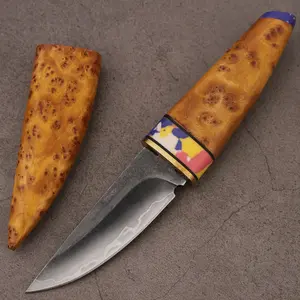 Lightweight Wood Handle Utility Knife - High Hardness Stainless Steel Blade for Everyday Kitchen & Outdoor Tasks