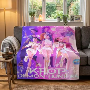 Countdown Sale! K-POP Blanket Dreamy Purple Pink Anime Style Soft Cozy Lightweight Warm   It is an excellent gift for children, family and friends