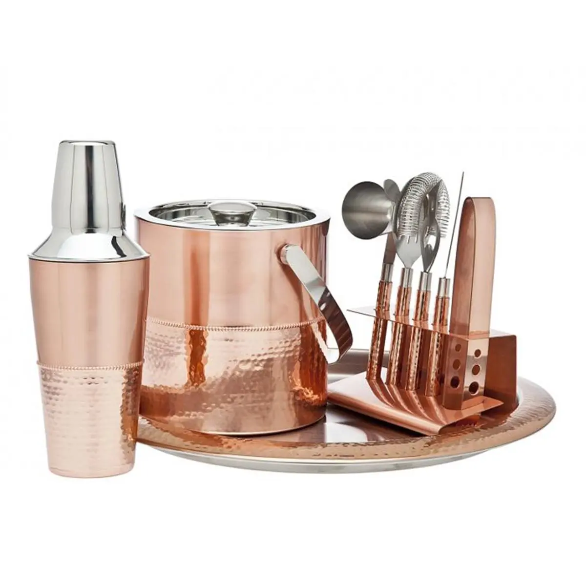 212 MAIN 9-Piece Copper Bar Serving Utensils Set - 1x1x1" Metal Serving Utensils, Ideal Holiday Gift for Home & Party Supplies