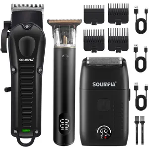 3 in 1 Professional Hair Clipper Set, Rechargeable Barber Clipper, Cordless Hair Trimmer for Barber Shop & Home Use, Portable Beard Trimmer for Men, Hair Cutting Tools, Men's Grooming Kit