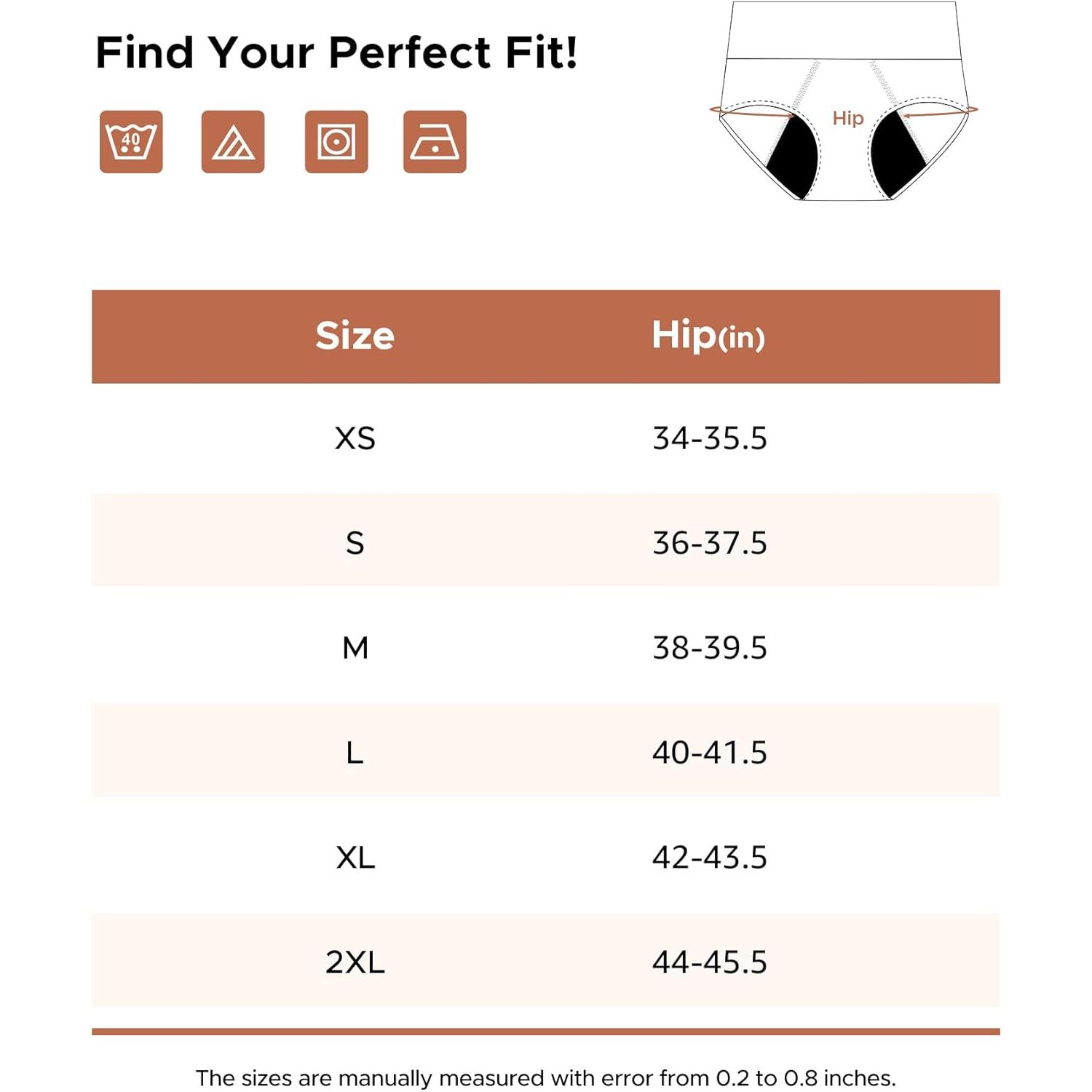 INNERSY Women's High Waisted Bamboo Viscose Heavy Flow Period Panties 3-Pack