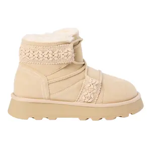 BEACH by Matisse Womens Matterhorn Round Toe Pull On Casual Boots Ankle Mid Heel 2-3" - Beige