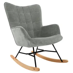 LSSPAIDA Modern Large Accent rocking Chair, Leisure Sofa Armchair  With Metal Leg ,Leisure Chair  for Bedroom, Living Room, Dorm Rooms, Garden and Courtyard