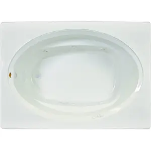 Jacuzzi  60 x 42 in. Signature Drop in Soaking Bathtub with Universal Drain, White - Oval in Rectangle