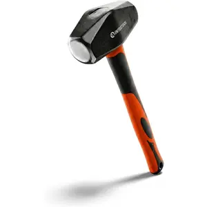 3 lbs Small Sledge Hammer | Drilling/Crack Mini Sledgehammer with Heavy-Duty Steel & Shock Absorbing Non-Slip Fiberglass Handle | HT08-0246