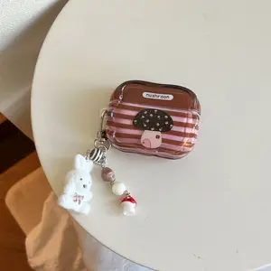 【Jinyuan】ins cute striped mushroom house rabbit airpods4 protective case, airpod 3 for apple pro earphone case, second generation wireless Bluetooth 1, third generation 2nd generation airpodpro fourth generation 5 boxes