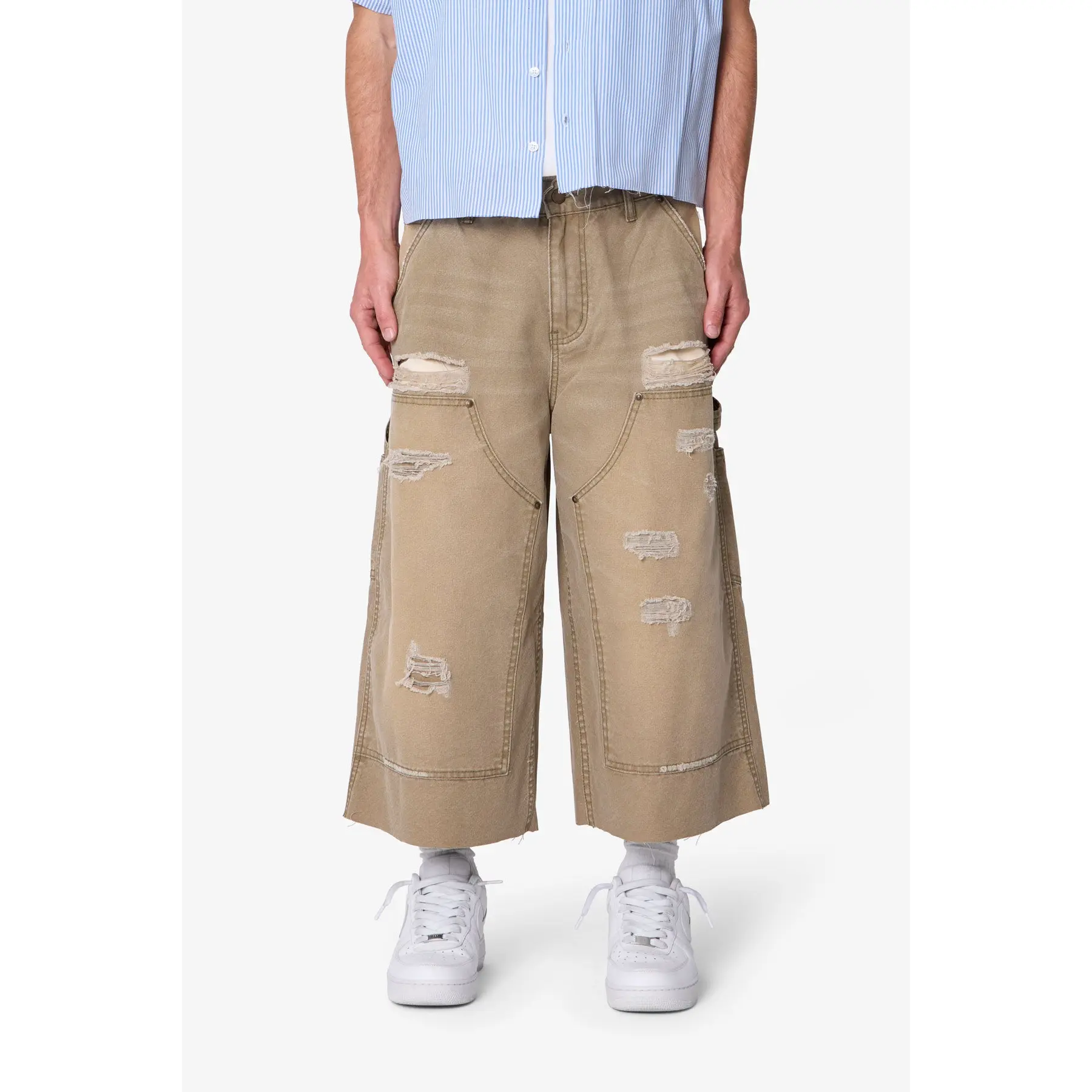 mnml Extra Long Carpenter Shorts - Olive
