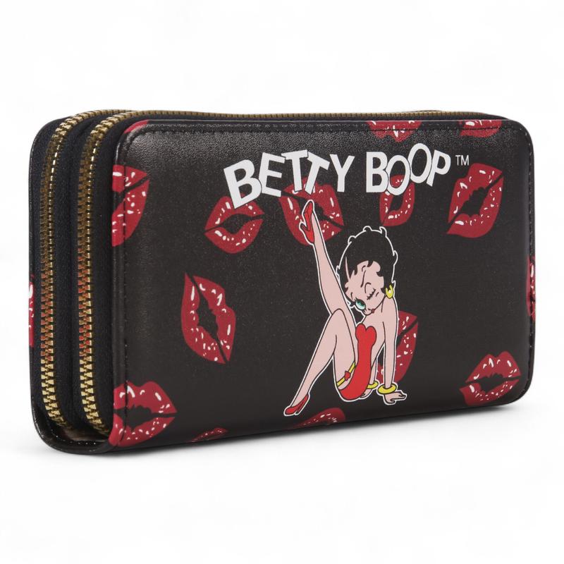 Betty Boop Single & Double Zipper Wristlet Wallet – Multi-Style Clutch Purse, Gift for Her