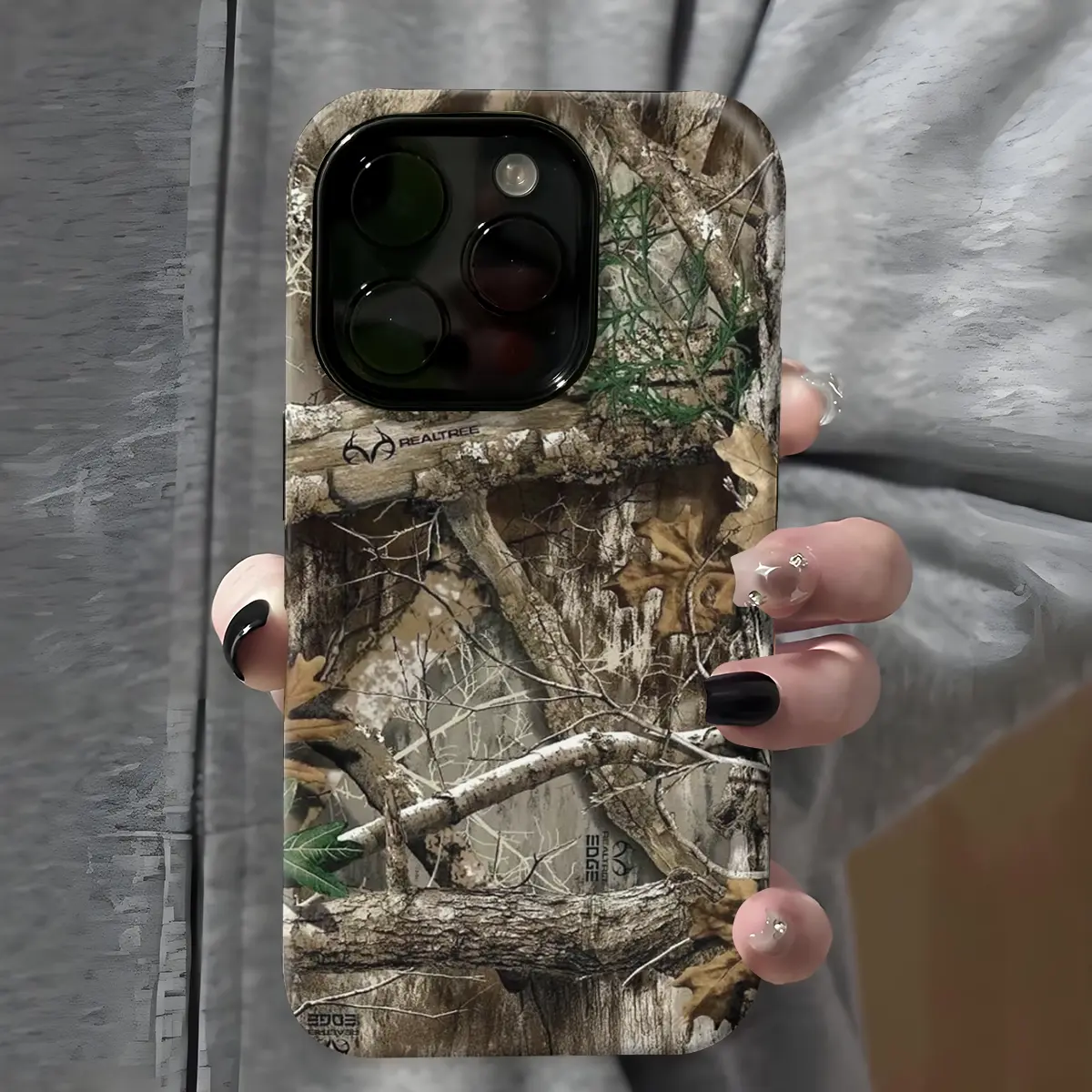 Woodland Camo Smartphone Case - Shockproof Rugged Dual-Layer Cover with Soft TPU Bumper, Hard Shell Casing for iPhone 11-17 Pro Max Plus Air, MagSafe Magnetic Handheld Device Protection