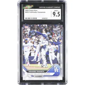Yoshinobu Yamamoto Los Angeles Dodgers 2025 Topps Now World Series Hero Closes Game 7 Zero Rest #925 CGC Authenticated 9.5 Card