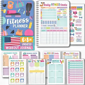 Fitness Journal for Women - Workout Journal for Women, Food and Fitness Journals, Undated Workout Log Book Planner, Exercise and Gym Journals, Exercise Planner Weight Loss Tracker
