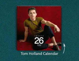 Tom Holland 2026 Wall Calendar, Spider-Man Actor Collectible, Yearly Planner, Home Office Decor, Birthday Christmas Gift for Fan
