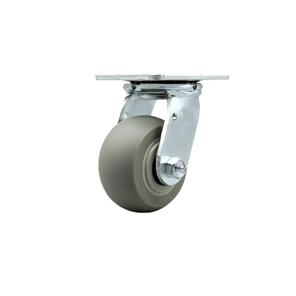 Service Caster SCC-30CS420-TPRBD Heavy Duty Swivel Top Plate Caster with 4 in. Thermoplastic Rubber Donut Tread Wheel & Ball Bearings - 300 lbs Capacity per Caster