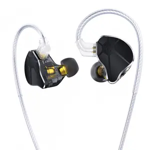 Ccz Bc04 Wired Bass Headphones, Custom High-Frequency Ba Earphones, Stereo Iem In-Ear Earbuds, Oxygen-Free Copper Silver Cable, Musician System, Headset