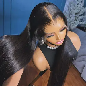 Bling Hair 13x4 13x6 HD Transparent Lace Front Wig Human Hair Straight 360 Full Lace Frontal Human Hair Wig 4x4 Lace Closure Wigs Pre plucked Brazilian 100% Human Hair Wig Natural Color 180%